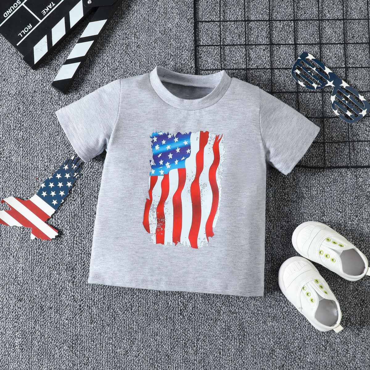 Baby Kid Boys Star Print Independence Day T-Shirts Wholesale 23053145
