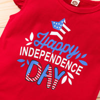 Load image into Gallery viewer, 2 Pieces Set Baby Kid Girls Independence Day Letters Print Tank Tops And Star Skirts Wholesale 23053147
