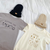 Load image into Gallery viewer, Baby Girls Boys Solid Color Cartoon Print Rompers Wholesale 230712104
