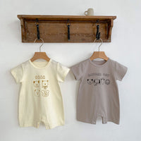 Load image into Gallery viewer, Baby Girls Boys Solid Color Cartoon Print Rompers Wholesale 230712104
