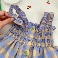 Load image into Gallery viewer, 2 Pieces Set Baby Kid Girls Color-blocking Checked Tank Tops And Shorts Wholesale 230712114
