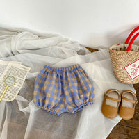 Load image into Gallery viewer, 2 Pieces Set Baby Kid Girls Color-blocking Checked Tank Tops And Shorts Wholesale 230712114
