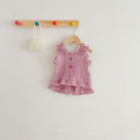 Load image into Gallery viewer, 2 Pieces Set Baby Kid Girls Solid Color Tank Tops And Shorts Wholesale 230712126
