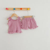 Load image into Gallery viewer, 2 Pieces Set Baby Kid Girls Solid Color Tank Tops And Shorts Wholesale 230712126
