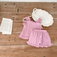 Load image into Gallery viewer, 2 Pieces Set Baby Kid Girls Solid Color Tank Tops And Shorts Wholesale 230712126
