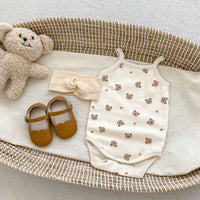 Load image into Gallery viewer, Baby Girls Flower Cartoon Print Rompers Wholesale 230712133
