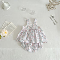 Load image into Gallery viewer, 2 Pieces Set Baby Kid Girls Print Tank Tops And Flower Shorts Wholesale 230712142
