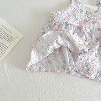 Load image into Gallery viewer, 2 Pieces Set Baby Kid Girls Print Tank Tops And Flower Shorts Wholesale 230712142
