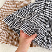 Load image into Gallery viewer, 2 Pieces Set Baby Kid Girls Checked Tank Tops And Shorts Wholesale 230712152
