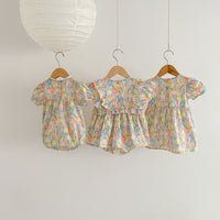 Load image into Gallery viewer, Baby Kid Girls Flower Cartoon Print Rompers Dresses Wholesale 230712156
