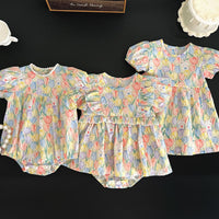 Load image into Gallery viewer, Baby Kid Girls Flower Cartoon Print Rompers Dresses Wholesale 230712156
