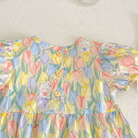 Load image into Gallery viewer, Baby Kid Girls Flower Cartoon Print Rompers Dresses Wholesale 230712156
