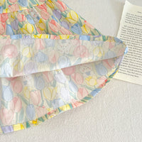 Load image into Gallery viewer, Baby Kid Girls Flower Cartoon Print Rompers Dresses Wholesale 230712156
