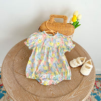 Load image into Gallery viewer, Baby Kid Girls Flower Cartoon Print Rompers Dresses Wholesale 230712156
