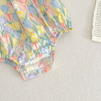 Load image into Gallery viewer, Baby Kid Girls Flower Cartoon Print Rompers Dresses Wholesale 230712156
