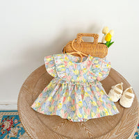 Load image into Gallery viewer, Baby Kid Girls Flower Cartoon Print Rompers Dresses Wholesale 230712156
