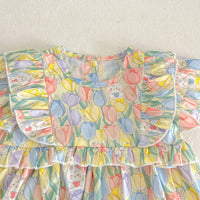 Load image into Gallery viewer, Baby Kid Girls Flower Cartoon Print Rompers Dresses Wholesale 230712156
