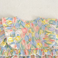 Load image into Gallery viewer, Baby Kid Girls Flower Cartoon Print Rompers Dresses Wholesale 230712156
