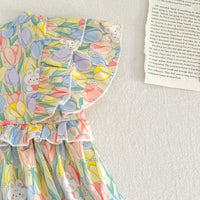 Load image into Gallery viewer, Baby Kid Girls Flower Cartoon Print Rompers Dresses Wholesale 230712156
