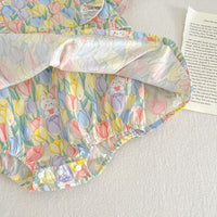 Load image into Gallery viewer, Baby Kid Girls Flower Cartoon Print Rompers Dresses Wholesale 230712156

