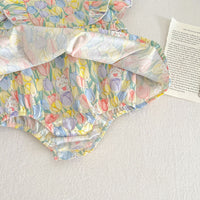 Load image into Gallery viewer, Baby Kid Girls Flower Cartoon Print Rompers Dresses Wholesale 230712156
