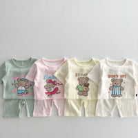 Load image into Gallery viewer, 2 Pieces Set Baby Kid Girls Letters Cartoon T-Shirts And Solid Color Shorts Wholesale 230712159
