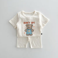 Load image into Gallery viewer, 2 Pieces Set Baby Kid Girls Letters Cartoon T-Shirts And Solid Color Shorts Wholesale 230712159

