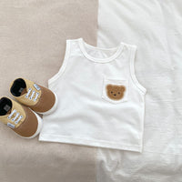 Load image into Gallery viewer, Baby Kid Girls Boys Solid Color Cartoon Tank Tops Wholesale 230712170
