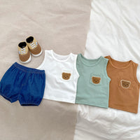 Load image into Gallery viewer, Baby Kid Girls Boys Solid Color Cartoon Tank Tops Wholesale 230712170
