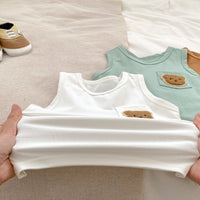 Load image into Gallery viewer, Baby Kid Girls Boys Solid Color Cartoon Tank Tops Wholesale 230712170

