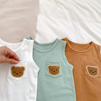 Load image into Gallery viewer, Baby Kid Girls Boys Solid Color Cartoon Tank Tops Wholesale 230712170
