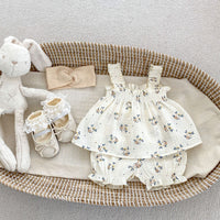 Load image into Gallery viewer, 2 Pieces Set Baby Girls Flower Print Tank Tops And Shorts Wholesale 230712171
