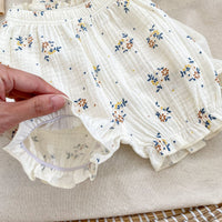 Load image into Gallery viewer, 2 Pieces Set Baby Girls Flower Print Tank Tops And Shorts Wholesale 230712171
