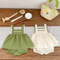 Load image into Gallery viewer, 2 Pieces Set Baby Kid Girls Solid Color Tank Tops And Shorts Wholesale 230712173
