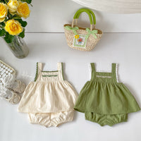 Load image into Gallery viewer, 2 Pieces Set Baby Kid Girls Solid Color Tank Tops And Shorts Wholesale 230712173
