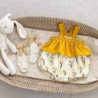 Load image into Gallery viewer, Baby Girls Flower Print Rompers Wholesale 230712176
