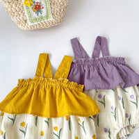 Load image into Gallery viewer, Baby Girls Flower Print Rompers Wholesale 230712176
