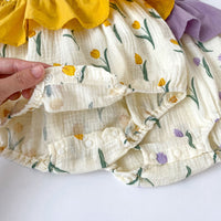 Load image into Gallery viewer, Baby Girls Flower Print Rompers Wholesale 230712176

