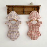 Load image into Gallery viewer, Baby Girls Checked Rompers Wholesale 230712187
