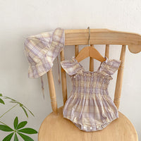 Load image into Gallery viewer, Baby Girls Checked Rompers Wholesale 230712187
