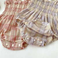 Load image into Gallery viewer, Baby Girls Checked Rompers Wholesale 230712187
