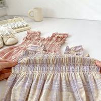 Load image into Gallery viewer, Baby Girls Checked Rompers Wholesale 230712187
