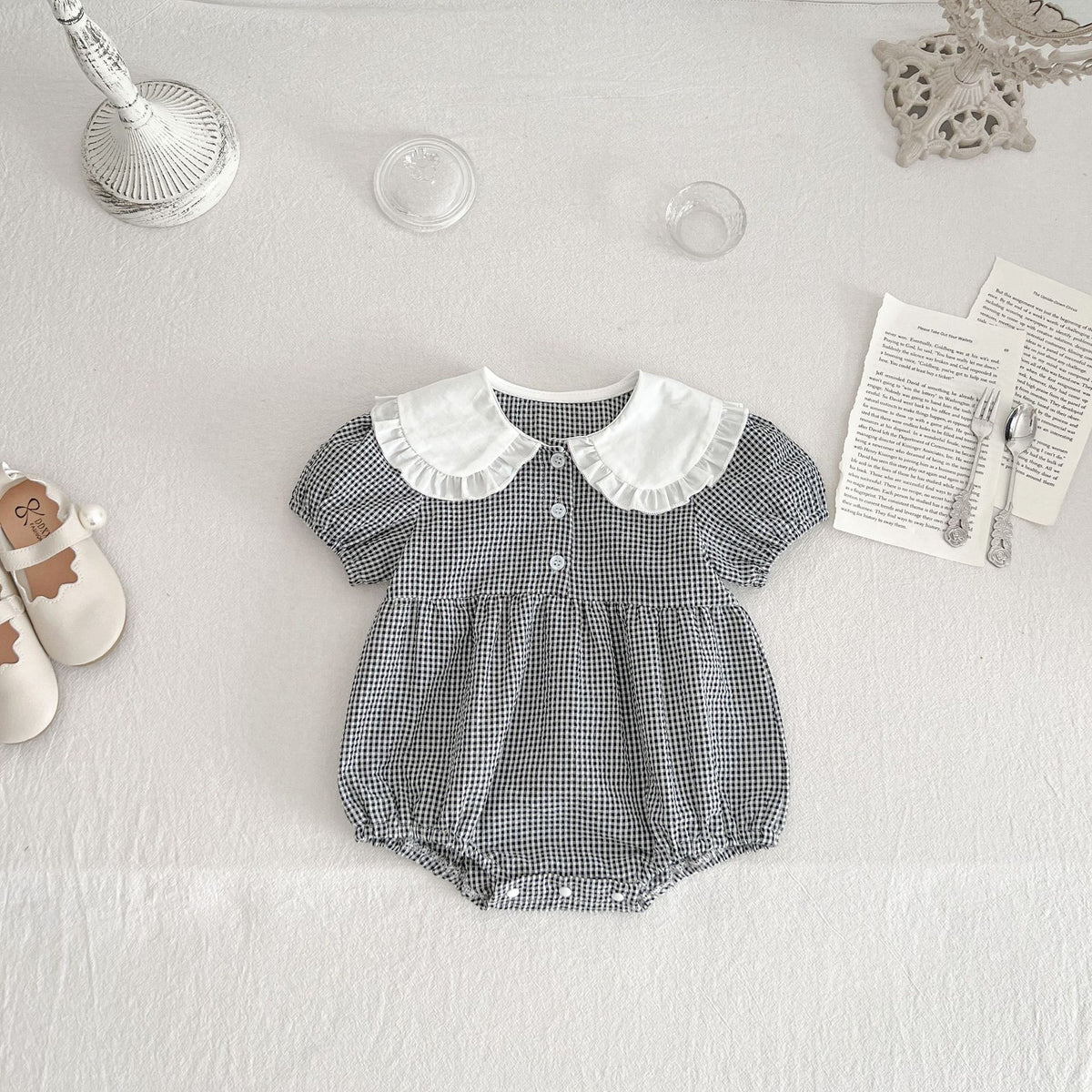 Baby Kid Girls Checked Rompers Wholesale 230712197