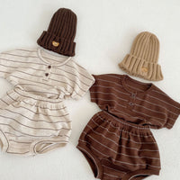 Load image into Gallery viewer, 2 Pieces Set Baby Kid Girls Boys Striped T-Shirts And Shorts Wholesale 23071230
