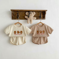 Load image into Gallery viewer, 2 Pieces Set Baby Kid Girls Boys Animals Cartoon T-Shirts And Solid Color Shorts Wholesale 23071234
