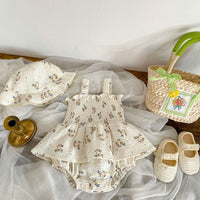 Load image into Gallery viewer, Baby Girls Flower Print Rompers Wholesale 23071237
