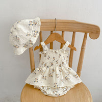 Load image into Gallery viewer, Baby Girls Flower Print Rompers Wholesale 23071237
