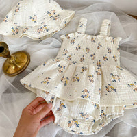 Load image into Gallery viewer, Baby Girls Flower Print Rompers Wholesale 23071237
