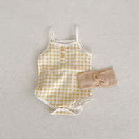 Load image into Gallery viewer, Baby Girls Checked Rompers Wholesale 23071264
