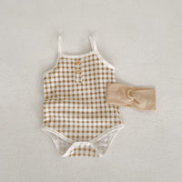 Load image into Gallery viewer, Baby Girls Checked Rompers Wholesale 23071264
